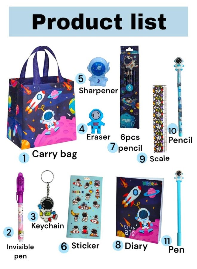Tera13 TERA 13 Space Theme Stationery Set for Boys Blue Stationery Set for Boys/Girls Stationary Kit for Kids Birthday Return Gift for Kids Diwali Gifts for Kids Stationery Combo of 11 Stationery Items - Image 2